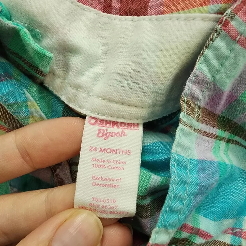 Y2k Oshkosh Plaid Bubble 24 months